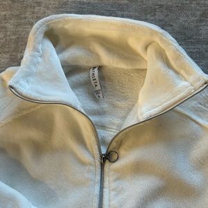 Athleta soft fleece jacket cream  size small